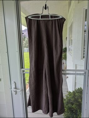 Nic + Zoe Linen Rayon Brown A-Line Skirt Brown Size 6 Like New